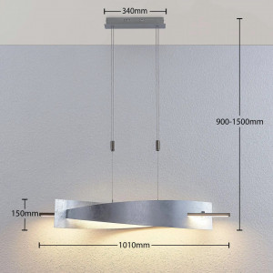 Lustra tip pendul Marija, LED, metal/plastic, argintiu, 101 x 150 cm - Img 5