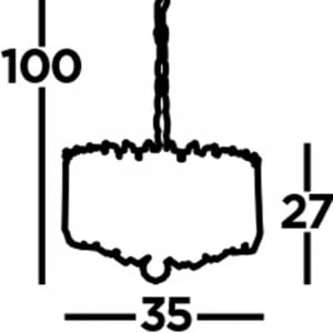 Lustra tip pendul Nessa, 4 lumini, metal/plastic, argintiu/transparent, 35 x 27 x 100 cm