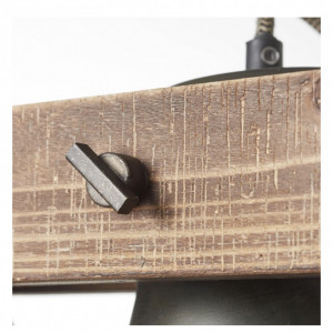 Lustra tip pendul Plow fier/lemn, negru, 5 becuri, 230 V - Img 5
