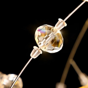 Lustra tip pendul Starburst, 12 lumini, metal/cristal, auriu, 55 x 55 x 200-250 cm