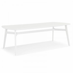 Masa de gradina Arcovio, metal, alb, 74 x 220 x 100 cm - Img 4