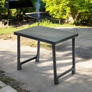 Masa de gradina dreptunghiulara, Progarden, NIK, Polipropilena, Antracit, 81x56x63 cm, Resigilat, Grad A - Img 3