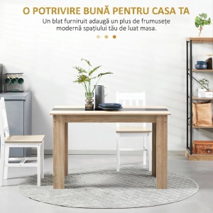 Masa de sufragerie Re-Bloom, PAL, 120x69x75 cm, 50 kg, lemn natural/negru - Verificat A · Re-Bloom - Img 5