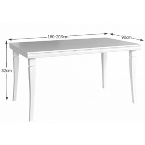 Masa living extensibila VM, Alb Antichizat, 203 x 90 x 82 cm - Img 2