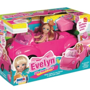 Masinuta decapotabila roz pentru fetite, RS Toys cu papusa si animal de companie, cos picnic inclus - Img 1