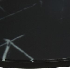 Masuta de cafea Antigua, blat din sticla, efect marmura/ negru, 80 x 45 cm - Img 3