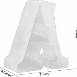 Matrita de rasina pentru litera A COLEESON, silicon, alb, 6,5 X 6 X 2 cm - Img 2