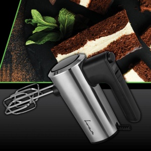 Mixer de mana Fram FHM-4006DSS, Putere 400W, 6 Viteze + Turbo, Ecran LCD, Teluri si carlige inox, Negru/Inox - Img 2