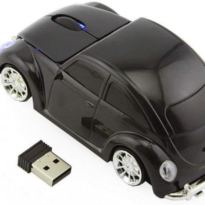 Mouse Wireless Aikchi, model masinuta, negru, 11,5 x 5,7 x 4,3 cm