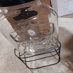 Navaris dozator bauturi 5L, suport metalic negru, robinet inox, sticla, Transparent/Negru - Verificat A · Re-Bloom - Img 7