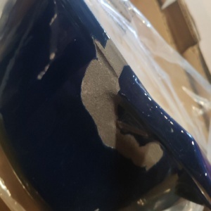 Oala fonta emailata Navaris, albastru, cu capac, pentru cuptor, plita, gaz, electric, cu inductie, cu infrarosu, 24 cm, 3.5 l, Resigilat, Grad B - Img 6