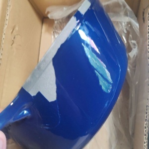 Oala fonta emailata Navaris, albastru, cu capac, pentru cuptor, plita, gaz, electric, cu inductie, cu infrarosu, 24 cm, 3.5 l, Resigilat, Grad B - Img 6