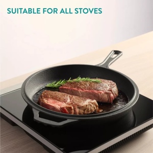 Oala fonta Navaris, 3.6L, 42.6x26.4x11.7 cm, capac dual si manere, negru, Resigilat, Grad A - Img 2