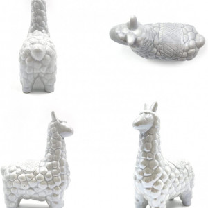 Obiect decorativ Casaido, model alpaca, ceramica, bej, 20,6 x 13,5 x 7,5 cm. - Img 3