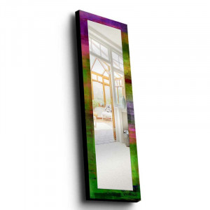 Oglinda de perete Arneson, lemn masiv, multicolor, 120 x 40 x 1 cm - Img 4