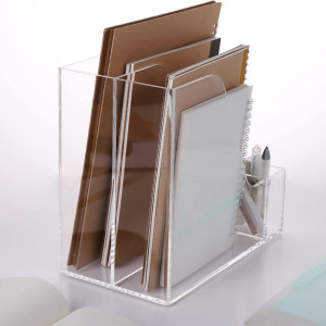Organizator de birou SANRUI, acrilic, transparent, 25 x 28 x 15,4 cm - Img 2