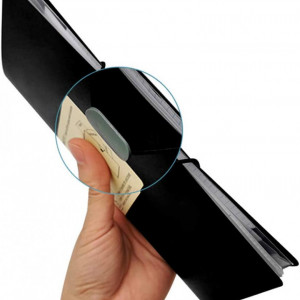 Organizator pentru documente de buzunar JIAHG, negru, PP/PVC, 12 x 22,5 cm - Img 2