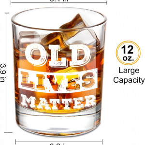 Pahar pentru whisky Lighten Life, sticla, transparent/alb, 9,9 x 8,1 cm, 360 ml - Img 7