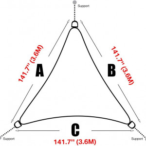 Parasolar HEYOMART, polietilena, gri, 3,6 x 3,6 x 3,6 cm - Img 2