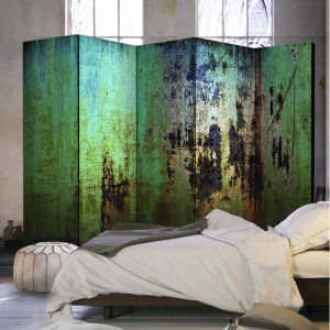 Paravan Chappel, lemn masiv, verde, 172 x 225 x 3 cm - Img 2