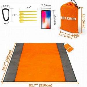 Patura pentru picnic, LIN KANG nailon, portocaliu, 210 x 200 cm - Img 7