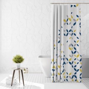 Perdea de dus Ella Home Airscrew cu 12 inele, poliester, rezistenta la apa, multicolor, 180x200 cm