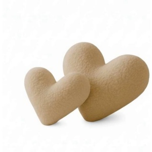 Perna decorativa in forma de inima, poliester/silicon, 42x45 cm, bej - Verificat A · Re-Bloom
