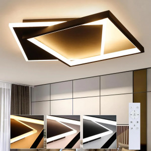 Plafoniera Musani, LED, metal/acril, negru, 44 x 40 x 6 cm