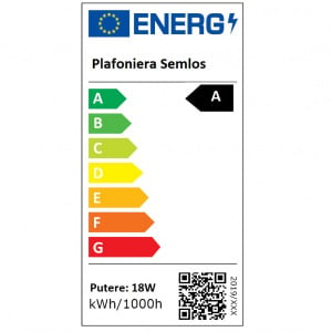 Plafoniera Semlos 18W, 1600 Lm, alb natural, 4000K, plastic, 23 x 2.4 cm