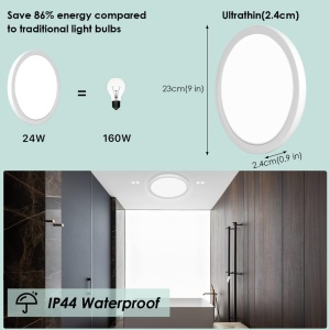 Plafoniera Semlos, LED, aluminiu/acril, gri, 23 x 2,4 cm