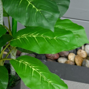 Planta artificiala in ghiveci Re-Bloom, PEVA/PE/ciment, inaltime 95 cm, 33 frunze, vas diametru 15x13 cm, verde/negru - Verificat A · Re-Bloom - Img 4