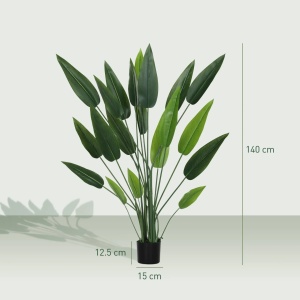 Planta artificiala Pasarea Paradisului Re-Bloom, polietilena/PEVA/polipropilena, verde/negru, 140 cm, Resigilat, Grad A - Img 3