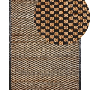 Produs Resigilat Covor Re-Bloom Gerce, iuta/bumbac/piele, 140x200 cm, design atemporal, maro/negru - Verificat A - Img 2