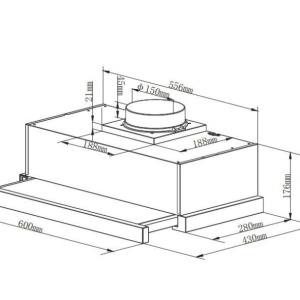 Produs Resigilat Hota telescopica Heinner HTCH-440FS, 60cm, Putere maxima de absorbtie: 325m3/h, 2 trepte de viteza, Motor: 1 x 65W, Lumina LED: 1 x 2W, 2 filtre aluminiu, Diametru tub de evacuare: 150 mm, Decoratie frontala din inox / panel frontal din s - Img 2