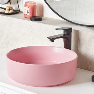 Produs Resigilat Lavoar pentru baie Re-Bloom Gudar, ceramica, 37x37x12 cm, scurgere 35mm, roz - Verificat A - Img 3