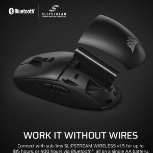 Produs Resigilat Mouse Gaming CORSAIR M55 WIRELESS, Optical, autonomie baterie 2.4GHz pana la 185 ore bluetooth pana la 400 de ore, DPI 24K, lungime cablu 1.8m - Img 5