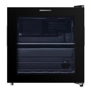 Produs Resigilat Racitor de bauturi Heinner HBC-M44BKE, clasa energetica: E, capacitate totala: 44L, capacitate incarcare: 48 doze (355 ml), control mecanic cu termostat ajustabil, 1 raft din sticla, usa reversibila, dimensiuni (WxDxH): 47 x 44 x 49.5 cm,