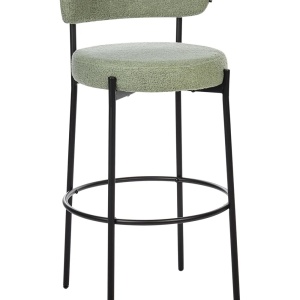 Produs Resigilat Set 2 scaune de bar Re-Bloom Allison, textil/metal, 50x50x97 cm, suport picioare, 120 kg, verde/negru - Verificat A - Img 6