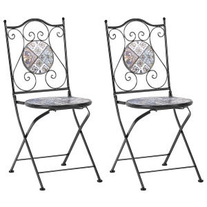 Produs Resigilat Set 2 scaune de gradina Re-Bloom Civita, fier/ceramica, 40x45x90 cm, 150 kg, multicolor - Verificat A