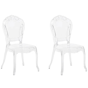 Produs Resigilat Set 2 scaune Re-Bloom Vermont, policarbonat, 52x52x98 cm, 150 kg, transparent - Verificat A