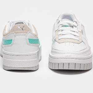 Puma, Pantofi sport cu garnituri din piele si piele intoarsa Cali Dream, Verde, Alb, 38.5, Resigilat, Grad A - Img 3