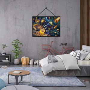 Puzzle de 1000 piese Huadada, model Sistemul Solar, carton, multicolor, 50 x 70 cm - Img 3