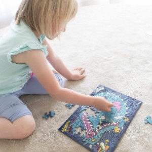 Puzzle pentru copii DENTROPIA, model dragon, plastic, multicolor, 70 piese, 18,3 x 11,5 cm - Img 4