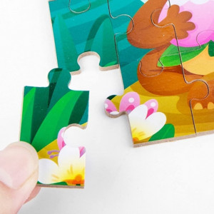Puzzle pentru copii MazCo, lemn, multicolor, 14 x 14 x 0,5 cm - Img 4