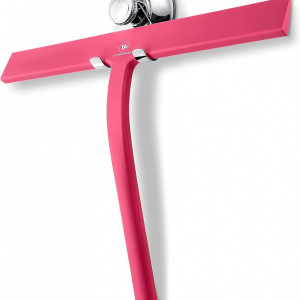 Racleta cu suport pentru dus LOTUSWUNDER, roz/argintiu, silicon/otel inoxidabil, 28 cm