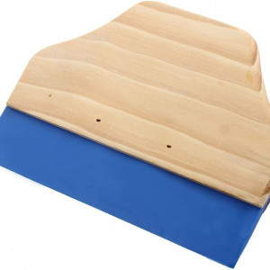 Racleta pentru indepartare tapet Sourcingmap, lemn/silicon, bej/albastru, 14.8 x 11 x 1.5 cm - Img 3