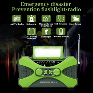 Radio portabil raincarcabil Minshuxi, LED, plastic, verde, 16,6 x 4,2 x 9 cm, 10000 mAh