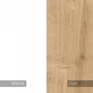 Raft de perete Ares, lemn, alb/natur, 80 x 20 x 20 cm