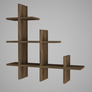 Raft de perete Asir, PAL, maro inchis, 76,4 x 80 x 18 cm