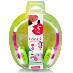 RESIGILAT - Casti audio pentru fete GoGEN MAXISLECHYG, volum limitat 90 dB, 8 autocolante - Img 2